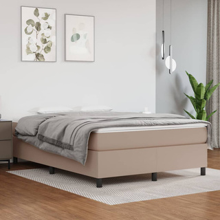 vidaXL Łóżko kontynentalne z materacem, cappuccino, ekoskóra 140x200cm wariant 5