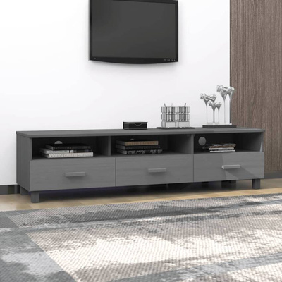 vidaXL Szafka pod TV HAMAR, ciemnoszara, 158x40x40 cm, drewno sosnowe