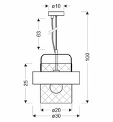 Lampa wisząca czarna/srebrna metalowy koszyk 40W E27 Fiba 31-78506