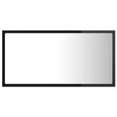 vidaXL Lustro łazienkowe LED, wysoki połysk czarne, 80x8,5x37cm, akryl