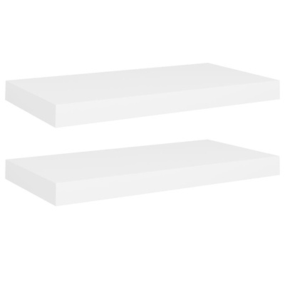 Półki ścienne, 2 szt., białe, 50x23x3,8 cm, MDF