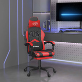 vidaXL Fotel gamingowy z podnóżkiem, czarno-czerwony, sztuczna skóra model standard