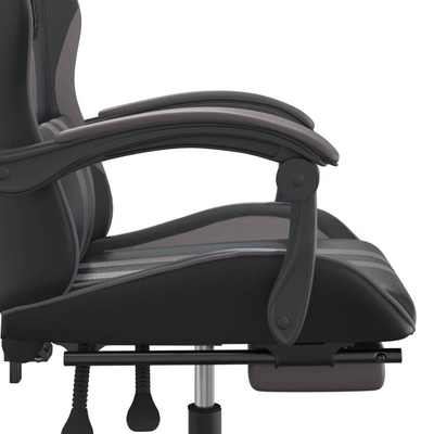 vidaXL Obrotowy fotel gamingowy z podnóżkiem, czarno-szary model standard