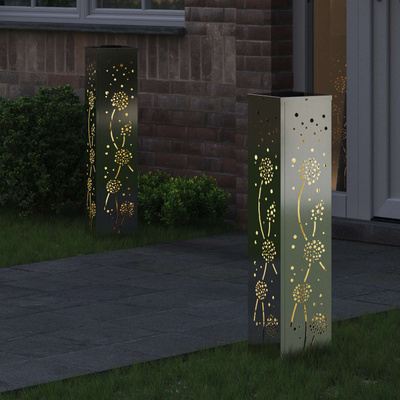 Słoneczna LED lampa na ścieżkę 2 pcs Rdzawy Galwanizowany