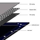 Plandeka 650g / m² Beżowy 2 x 3 m Płótno z powłoką PVC
