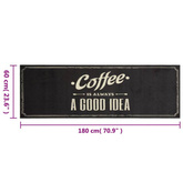 Dywanik kuchenny z napisem Coffee, 60x180 cm, aksamitny vidaXL