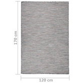 vidaXL Dywan zewnętrzny o płaskim splocie 120x170cm, brązowo-niebieski