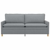Sofa 3-osobowy jasnoszary 196 x 81 x 87,5 cm tkanina