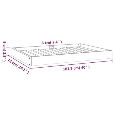 vidaXL Legowisko dla psa, białe, 101,5x74x9 cm, lite drewno sosnowe