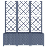 Donica ogrodowa z kratką, niebieskoszara, 120x40x136 cm, PP