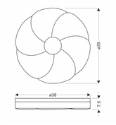 Fiorino Lampa Sufitowa Plafon Drewniany 24W Led 39Cm Biały+Drewniany 4000K