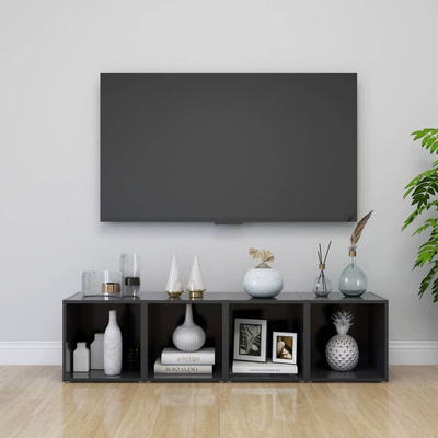 vidaXL Szafka pod TV, szara, 37x35x37 cm, materia drewnopochodny