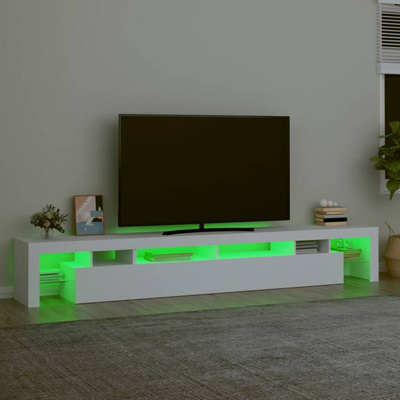 vidaXL Szafka pod TV z oświetleniem LED, biała, 260x36,5x40 cm model standard