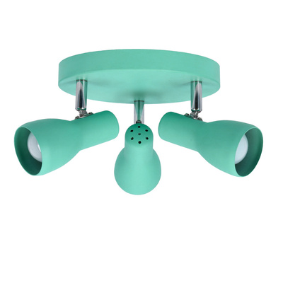 Lampa sufitowa Picardo plafon regulowany 3-punktowy metalowy zielony E14