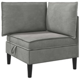 Sofa z miejscem do przechowywania jasnoszary Welur