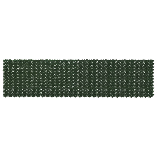 Parawan balkonowy z liśćmi Ciemnozielony 400 x 100 cm