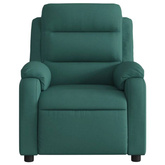 vidaXL Rozkładany fotel masujący, ciemnozielony, obity tkaniną