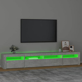 Szafka pod TV z oświetleniem LED, szarość betonu, 240x35x40 cm vidaXL