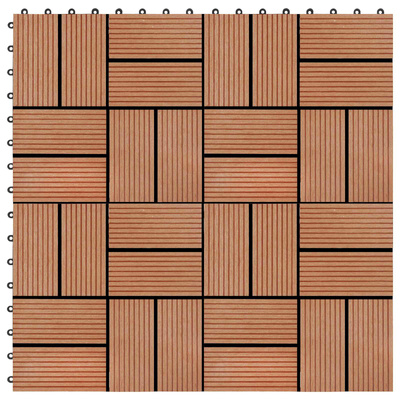 Płytka Tarasowa 11 pcs Drewno tekowe 30 x 30 cm