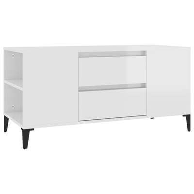 Szafka pod TV, wysoki połysk, biała, 102x44,5x50 cm vidaXL