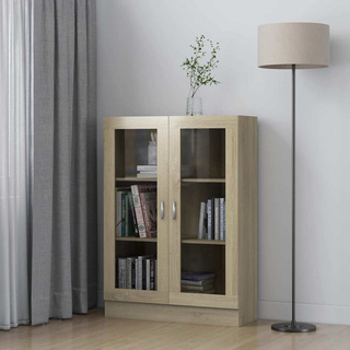 Witryna, dąb sonoma, 82,5x30,5x115 cm, materiał drewnopochodny
