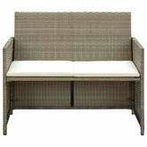 2-osobowa sofa ogrodowa z poduszkami, polirattan, beżowa