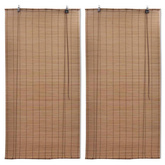 vidaXL Bambusowe rolety, 2 szt., 80 x 160 cm, brązowe