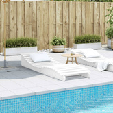 vidaXL Leżak, biały, 205x70x31,5 cm, lite drewno sosnowe