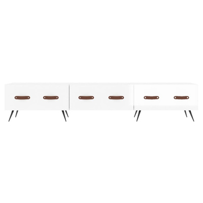 vidaXL Szafka pod TV, wysoki połysk, biała, 150x36x30 cm