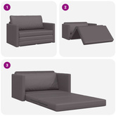 Sofa Bed Szary 124 x 71 x 78 cm Sztuczna skóra