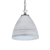 scordia lampa wisząca chromowa klosz biały+srebrny