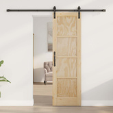 Drzwi przesuwne naturalny 61 x 198,5 cm Lite drewno sosnowe