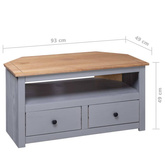 vidaXL Narożna szafka pod TV, szara, 93x49x49 cm, sosna, seria Panama
