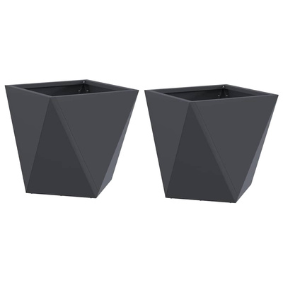 Donica 2 pcs Antracyt 30 x 30 x 30 cm Stal