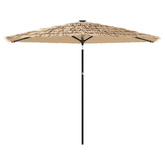 Parasol ogrodowy na stalowym słupku, brązowy, 288x288x225 cm