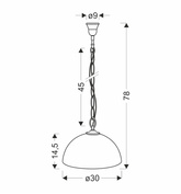 Trezza lampa wisząca mosiądz 1x60w e27 klosz ecru