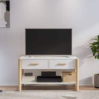 vidaXL Szafka pod TV, biała, 82x38x45 cm, materiał drewnopochodny