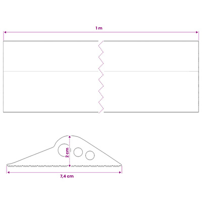 Uszczelka podłogowa do garażu Czarny 74 x 20 mm 1 m Guma EPDM