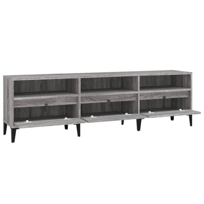 vidaXL Szafka pod TV, szary dąb sonoma, 150x30x44,5 cm wariant 8