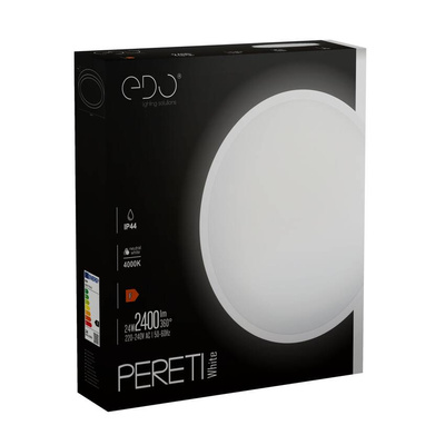 Plafon PERETI LED 24W biały pierścień 35cm, 4000K barwa neutralna, 2400lm, IP44, 220-240V EDO777613 EDO Solutions
