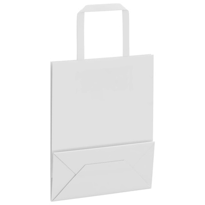 Torby papierowe 250 szt. z uchwytami białe 18x8x22 cm
