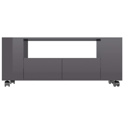 vidaXL Szafka pod TV, wysoki połysk, szara, 120x35x48 cm