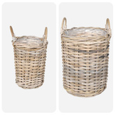 Kosz na rośliny 2 szt. Naturalna szarość Rattan Kubu