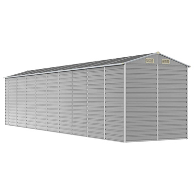 Domek ogrodowy jasnoszary 191x810x198 cm Stal ocynkowana