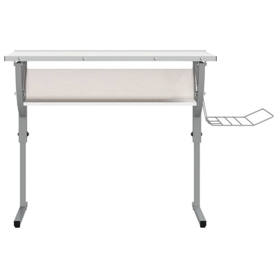 vidaXL Biurko kreślarskie, biało-szare, 110x53x(58-87) cm