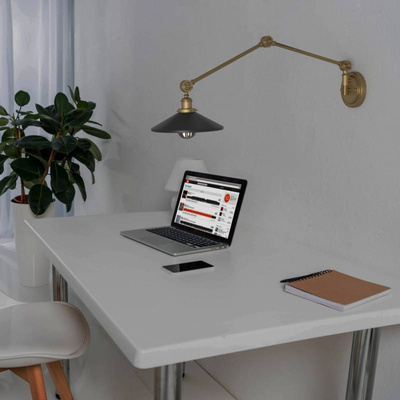 Kinkiet Retro nastawny Czarno Złoty Abruzzo Gloria