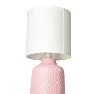 Lampka nocna Iner różowa ceramiczna z abażurem Candellux