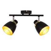 Aleksandria lampa sufitowa listwa 2x40w klosz czarny+złoty
