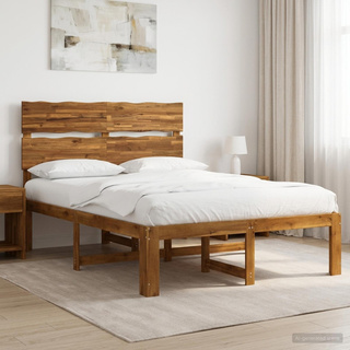 Podwójna rama łóżka z wezgłowiem ROSTOCK naturalny 152 x 203 cm