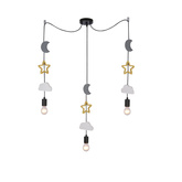 Trio Ccc P Lampa Wisząca Czarny 3X20W E27 Iq Kids Biały+Złoty+Szary